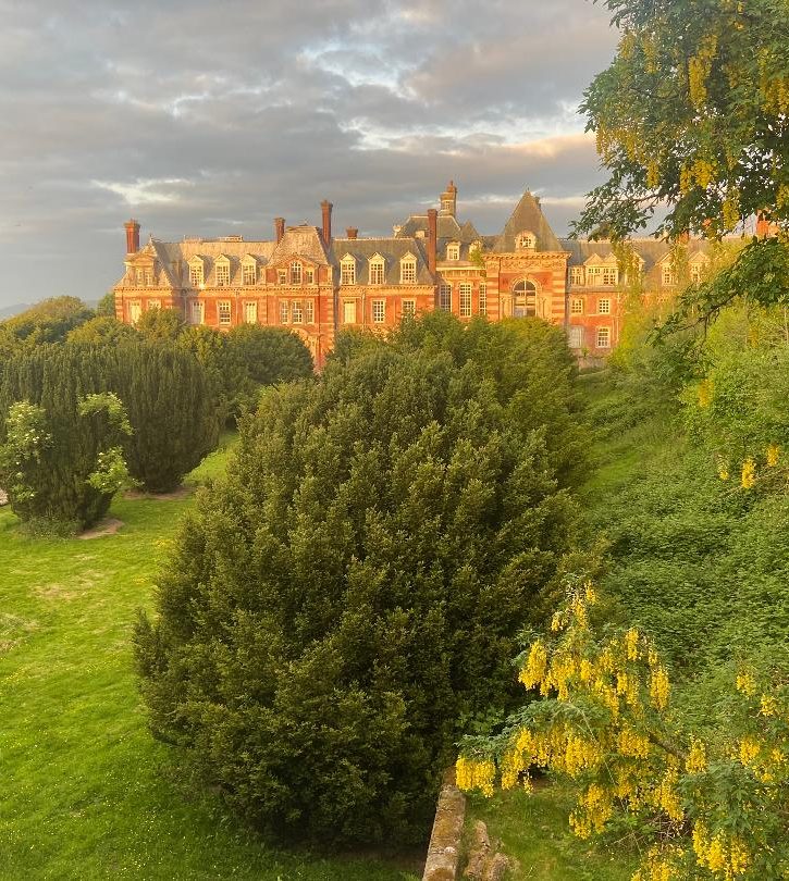 A recent photograph of the Kinmel Hall property from the rear gardens.